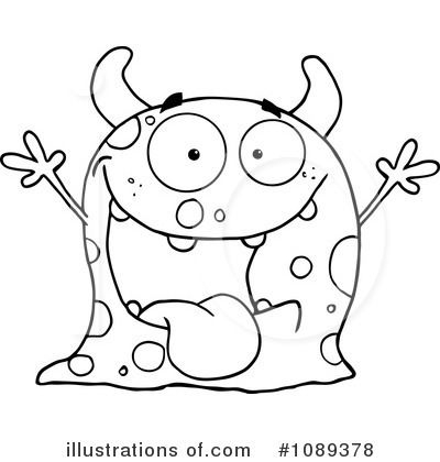 Monster clipart black and white