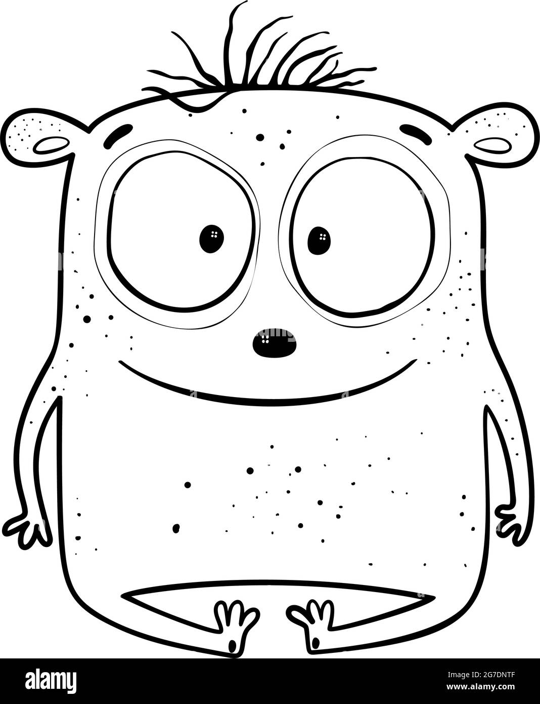 Cute baby monster for kids coloring book stock vector image art