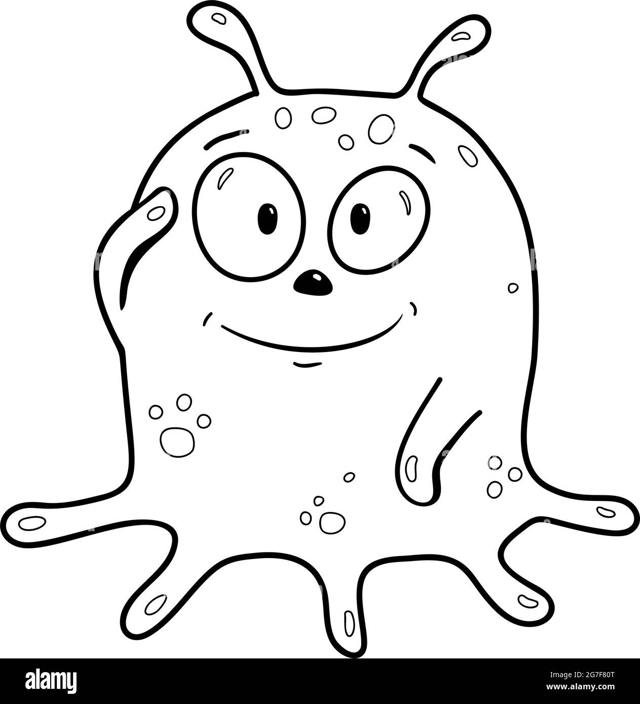 Cute slime monster for kids coloring book stock vector image art