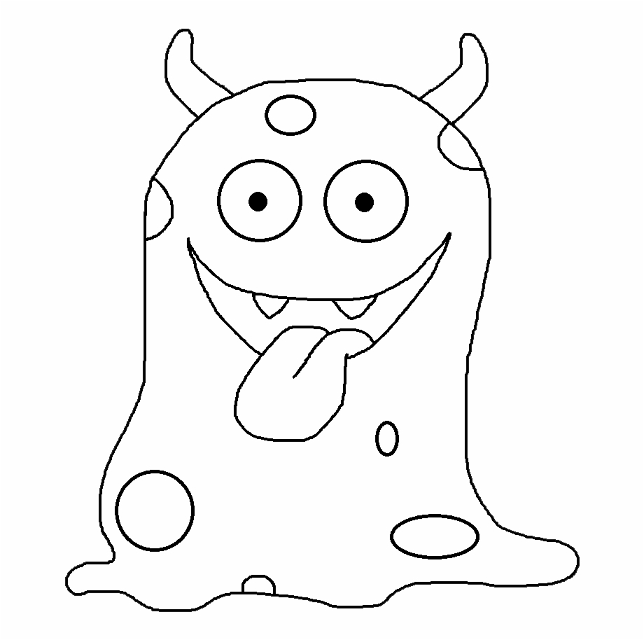 Coloring pages black and white monsters coloring pages