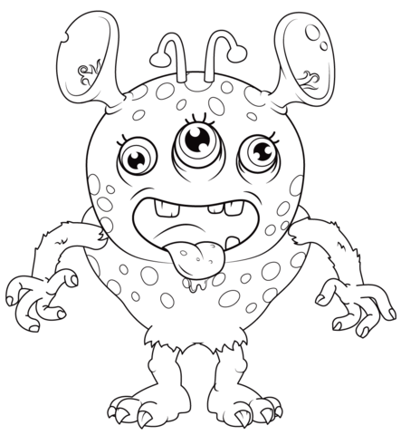 Cute monster coloring page free printable coloring pages