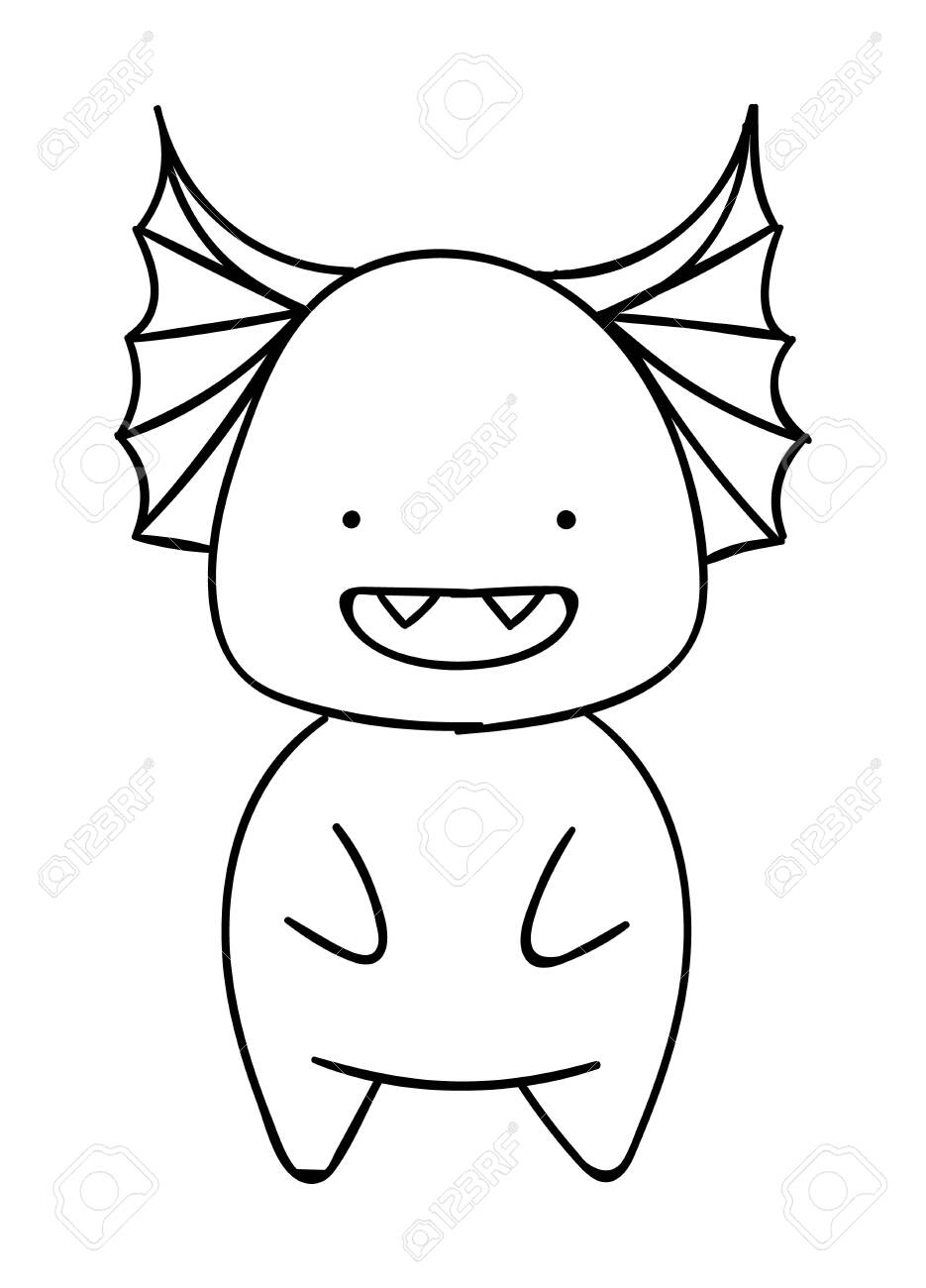 Coloring pages black and white cute hand drawn monster doodles print royalty free svg cliparts vectors and stock illustration image