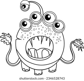 Coloring page kids funny cute monster stock vector royalty free