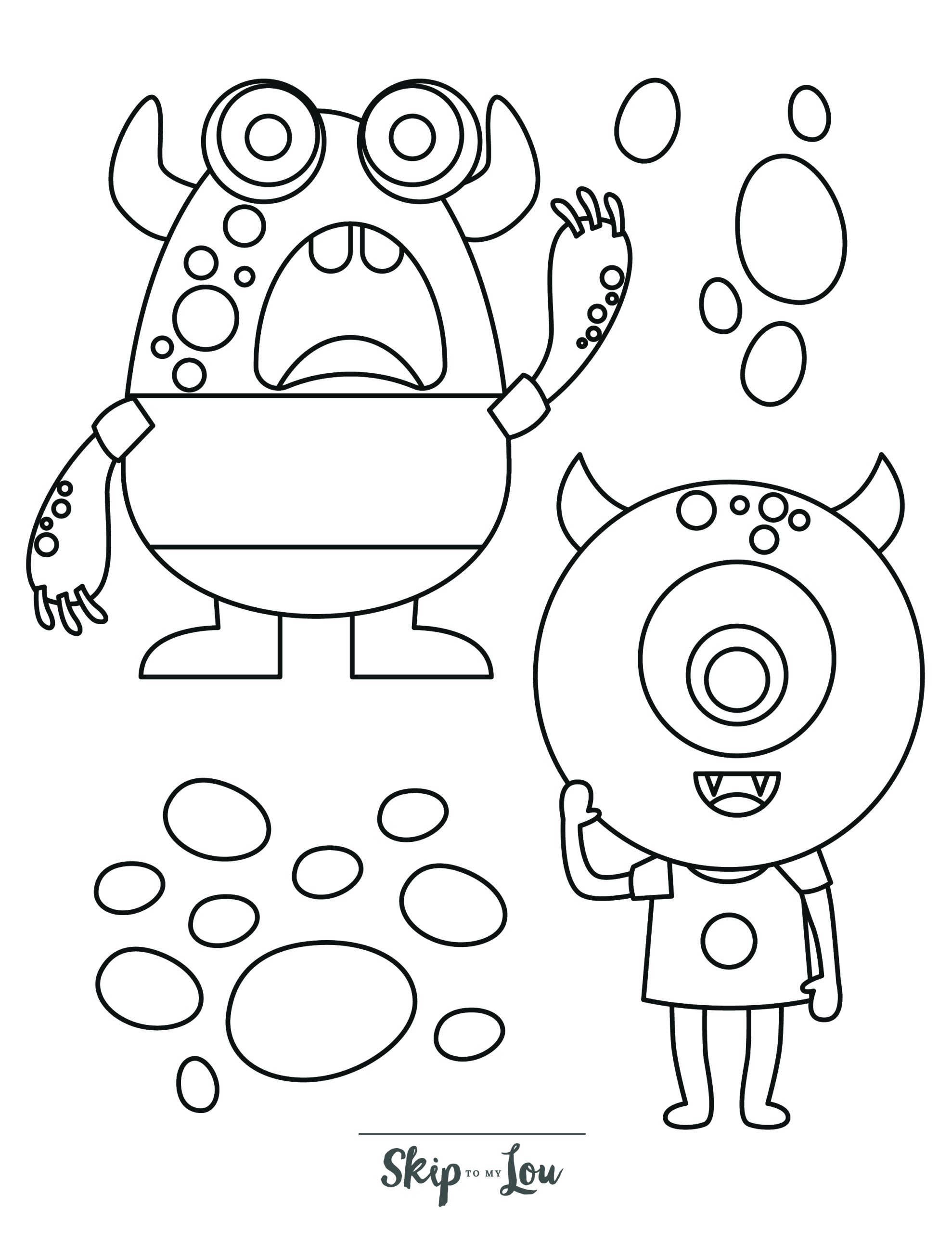 Monster coloring pages free printable monsters for kids skip to my lou