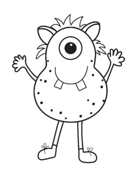 Cute monster coloring pages by kids lucky tpt