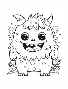Adorable monsters coloring pages for kids adorable monsters coloring book