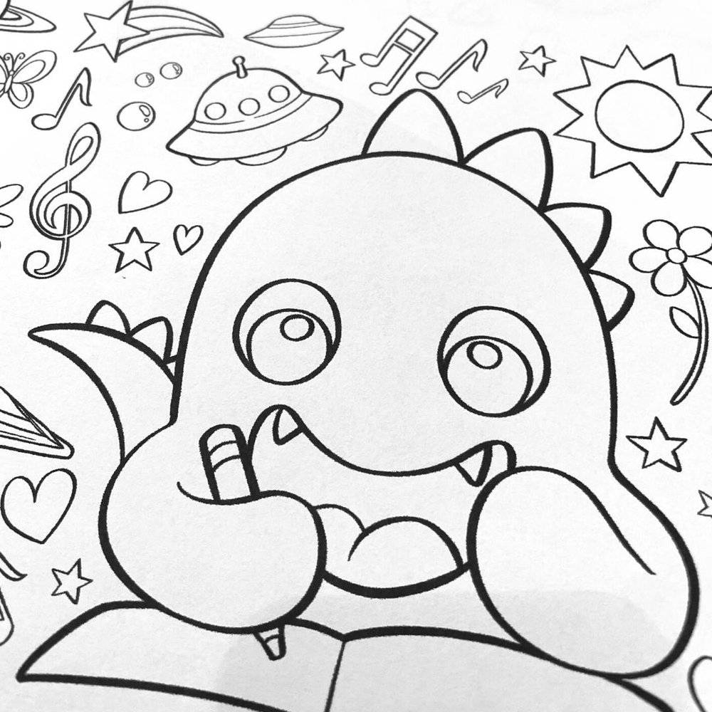 Cute monster coloring pages â custom coloring books curious custom made in the usa