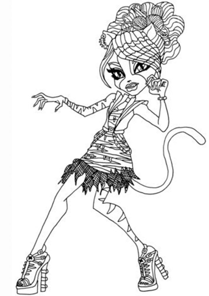 Free easy to print monster high coloring pages