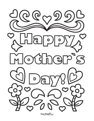 Printable mothers day coloring pages