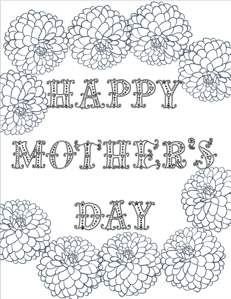 Free printable mothers day coloring pages designs