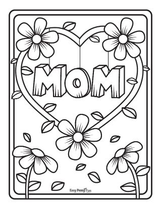 Printable mothers day coloring pages