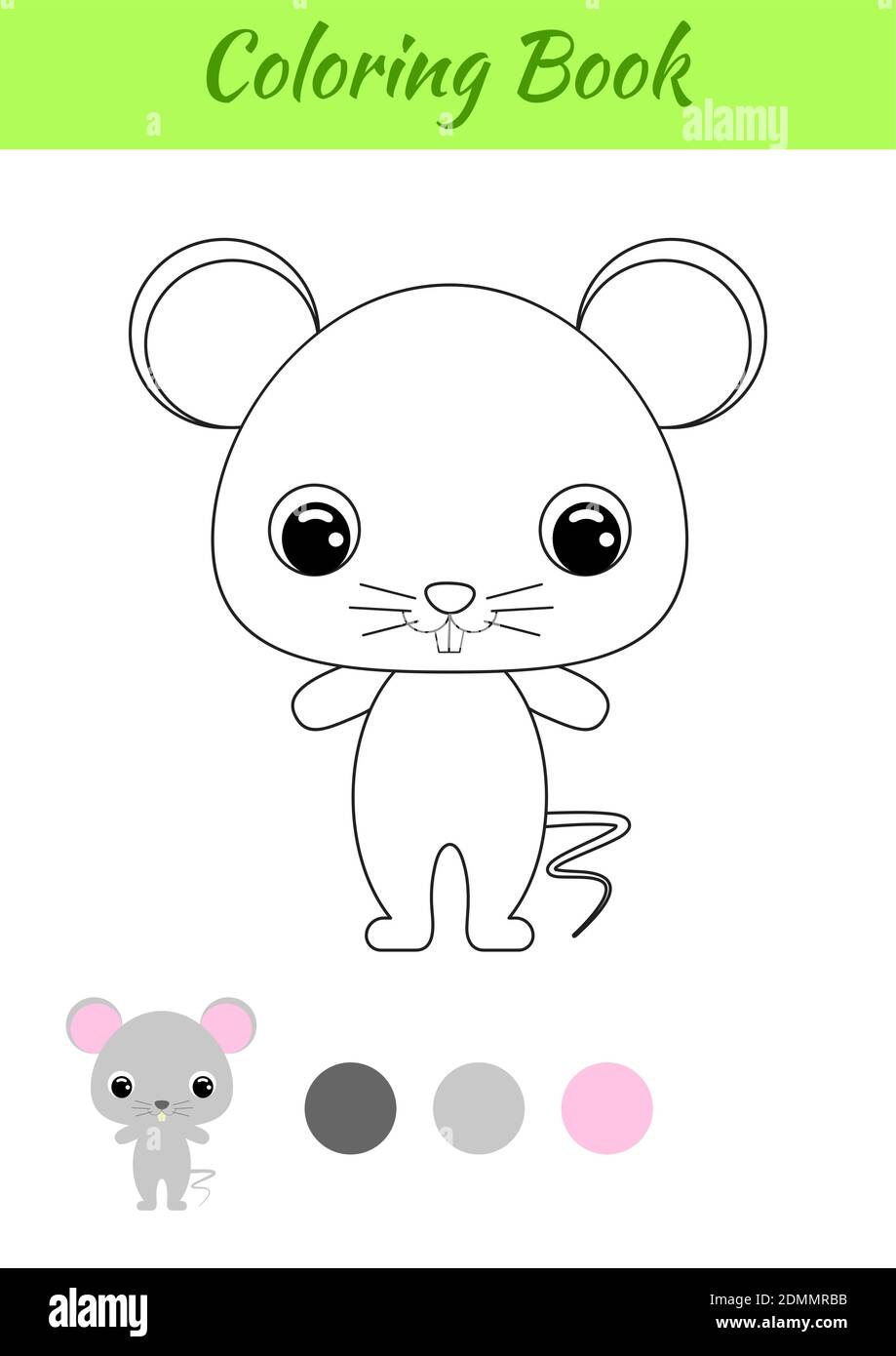 Coloring book little baby mouse coloring page for kids educational activity for preschool years kids and toddlers with cute animal stock vector image art