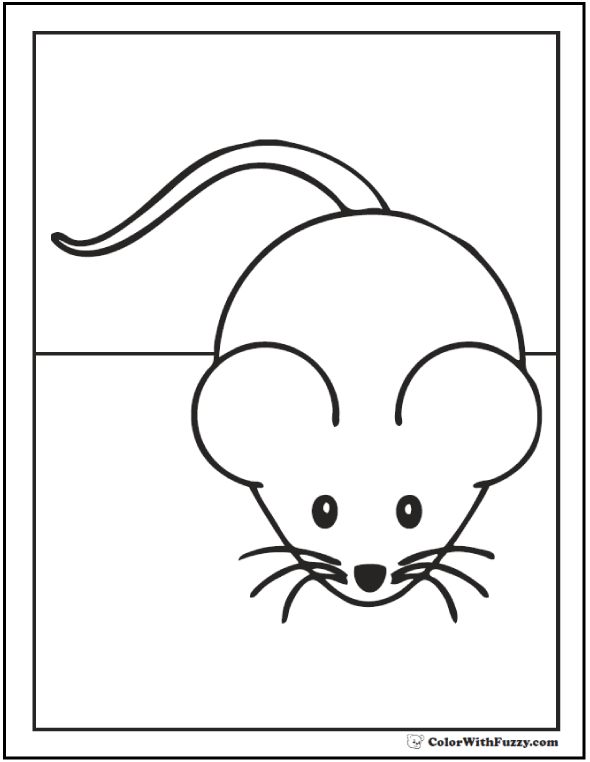 Mouse coloring pages to print and customize for kids