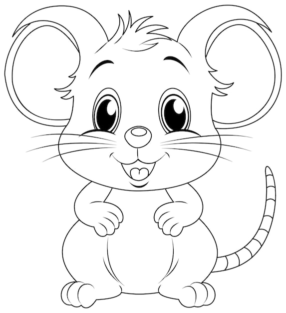 Cute mouse coloring book images