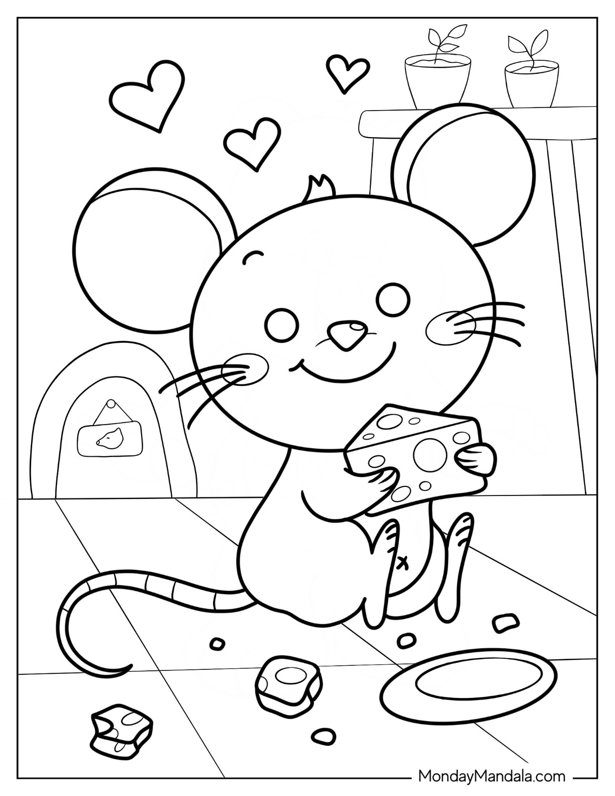 Mouse coloring pages free pdf printables