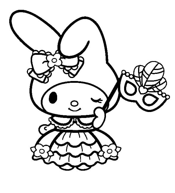 Printable pretty my melody coloring page