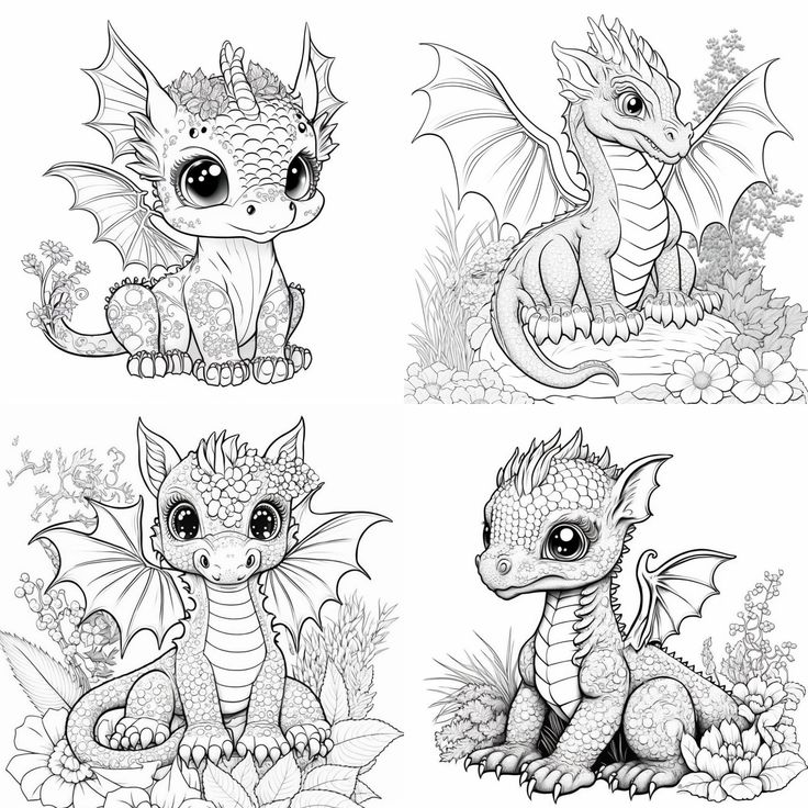 Cute dragon coloring pages printable coloring book coloring pages for kids printable digital coloring digital download