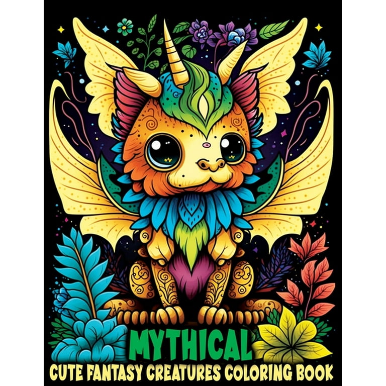 Cute fantasy mythical creatures coloring book adorable animals to color with magical creatures and imaginary worlds paperback