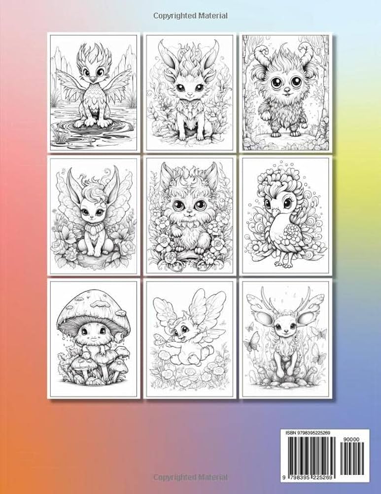 Cute mythil creatures coloring book fantasy mystil animals and beast coloring for adult and kids clara mari books