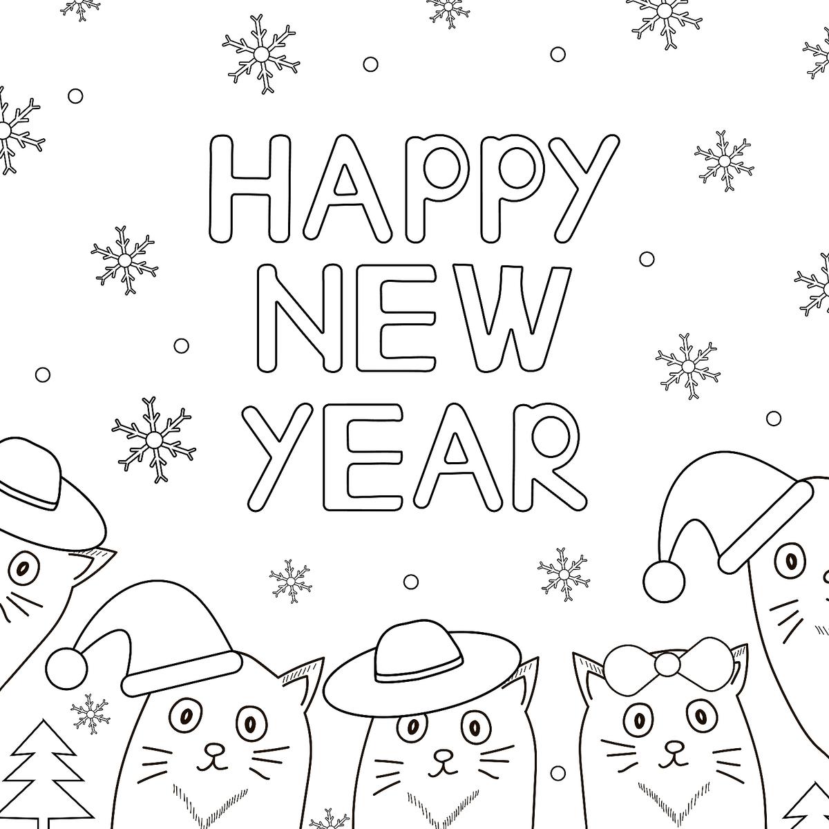 Happy new year free coloring pages for kids to wele the new year printables mom