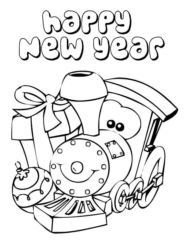 Happy new year coloring pages