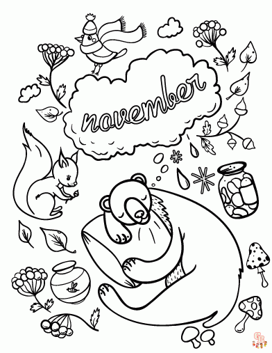 November coloring pages free printable for kids