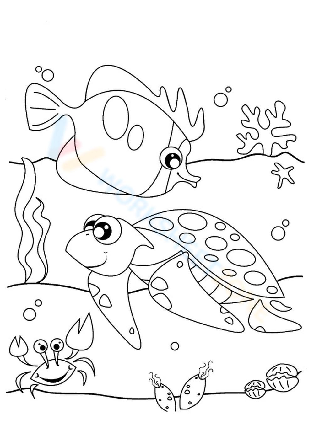 Cute ocean animals worksheet