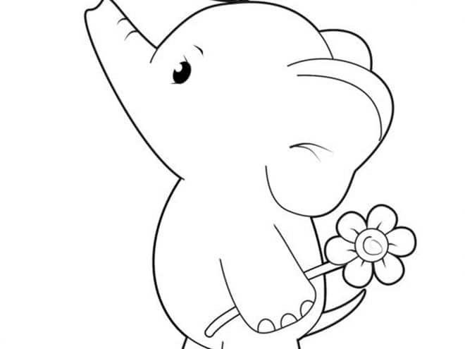 Free easy to print elephant coloring pages