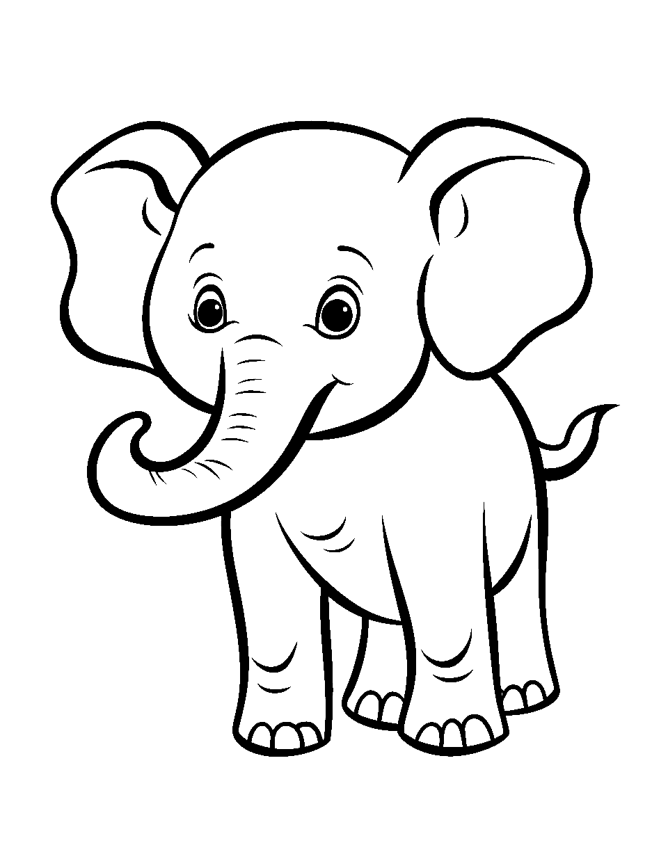 Free elephant coloring pages for kids printables