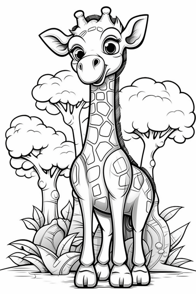 Giraffe coloring pages hue therapy