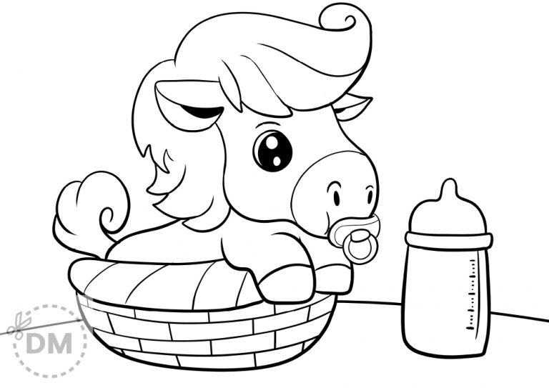 Printable baby horse coloring page