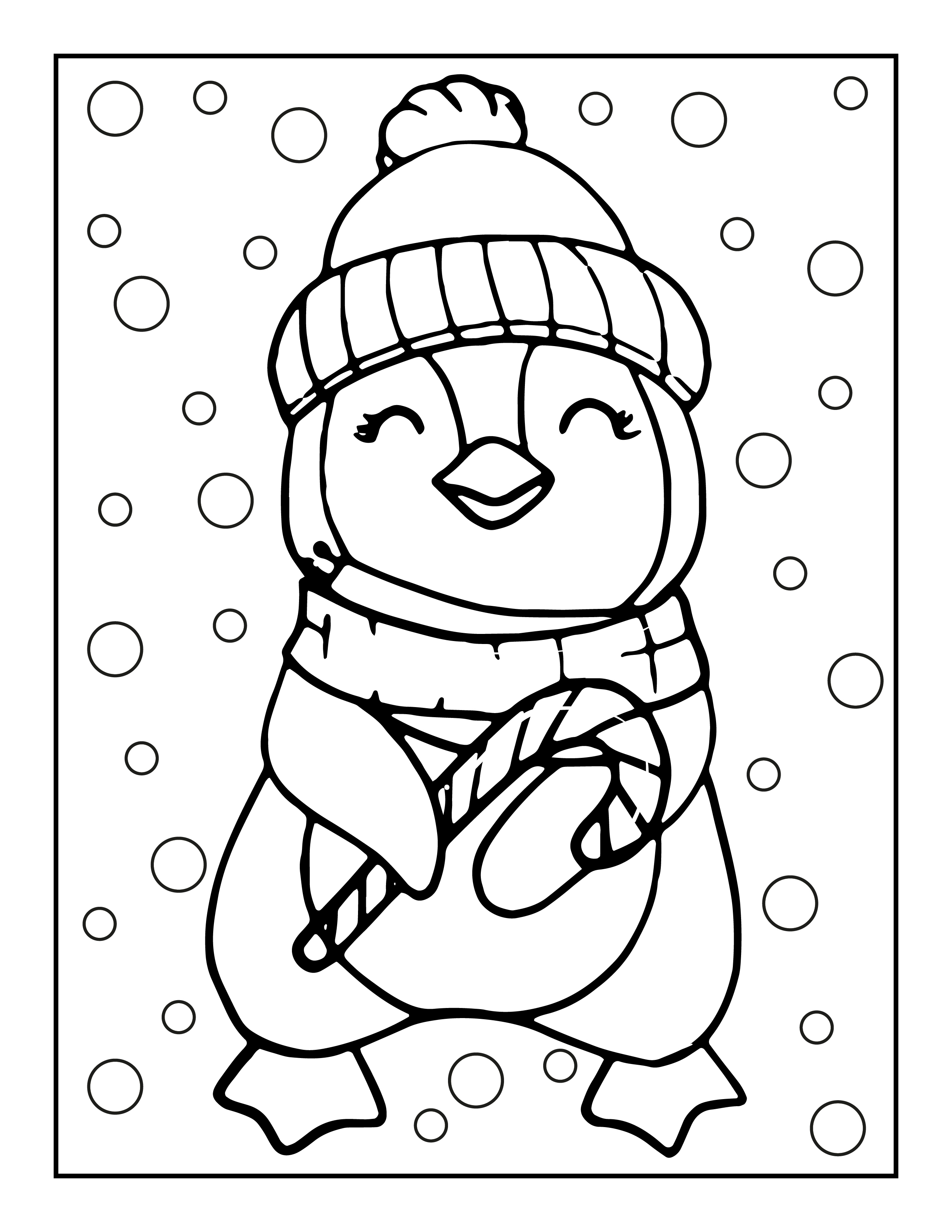 Penguin coloring pages free christmas coloring printables