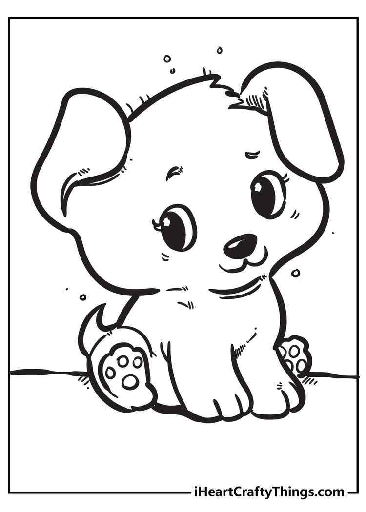 Puppy coloring pages free printables