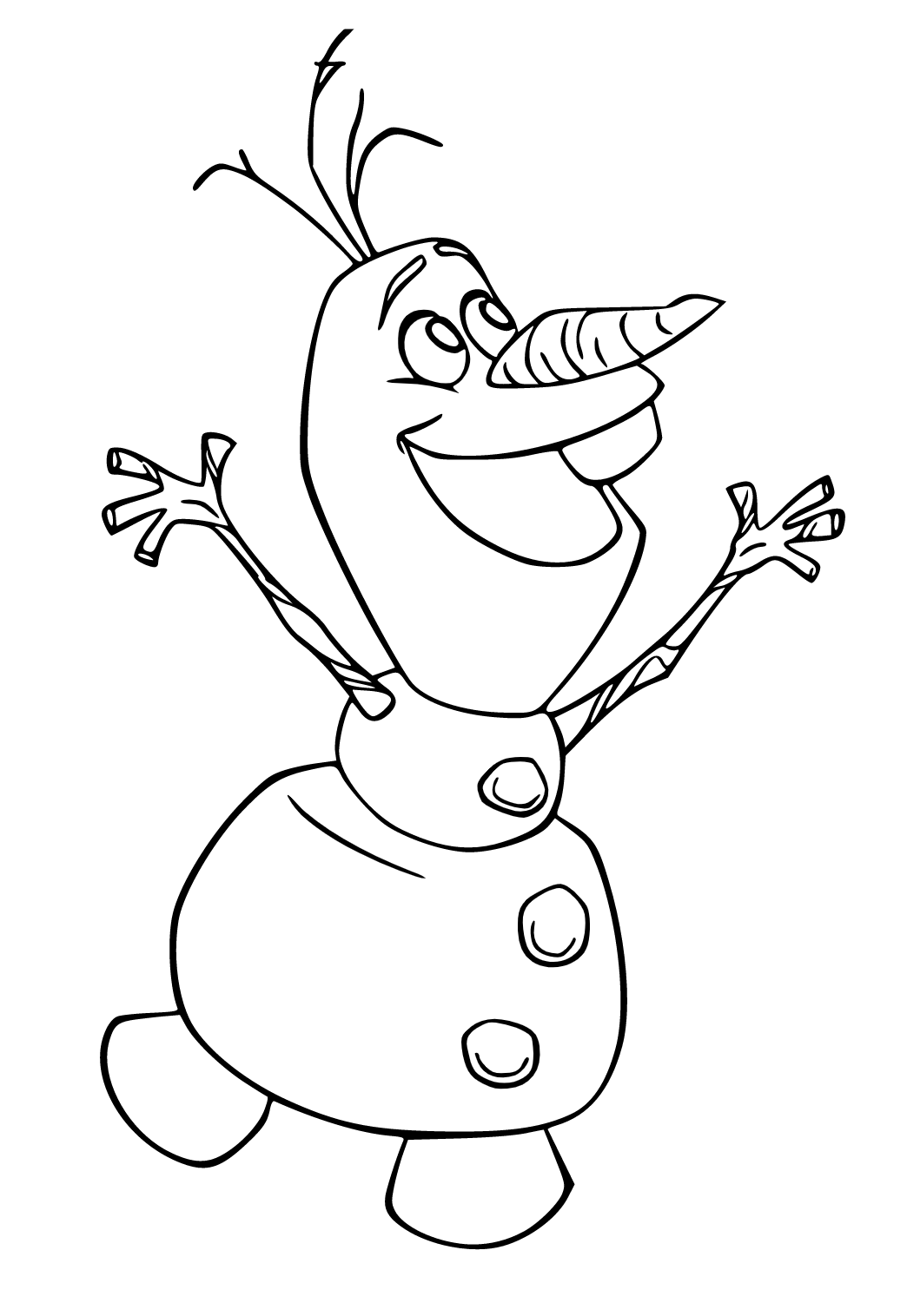 Free printable olaf happiness coloring page for adults and kids