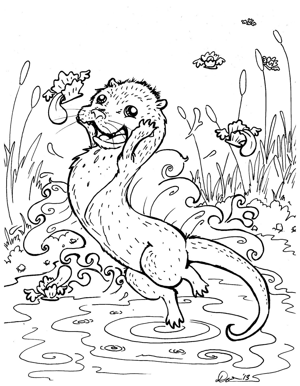 Otter coloring pages printable for free download