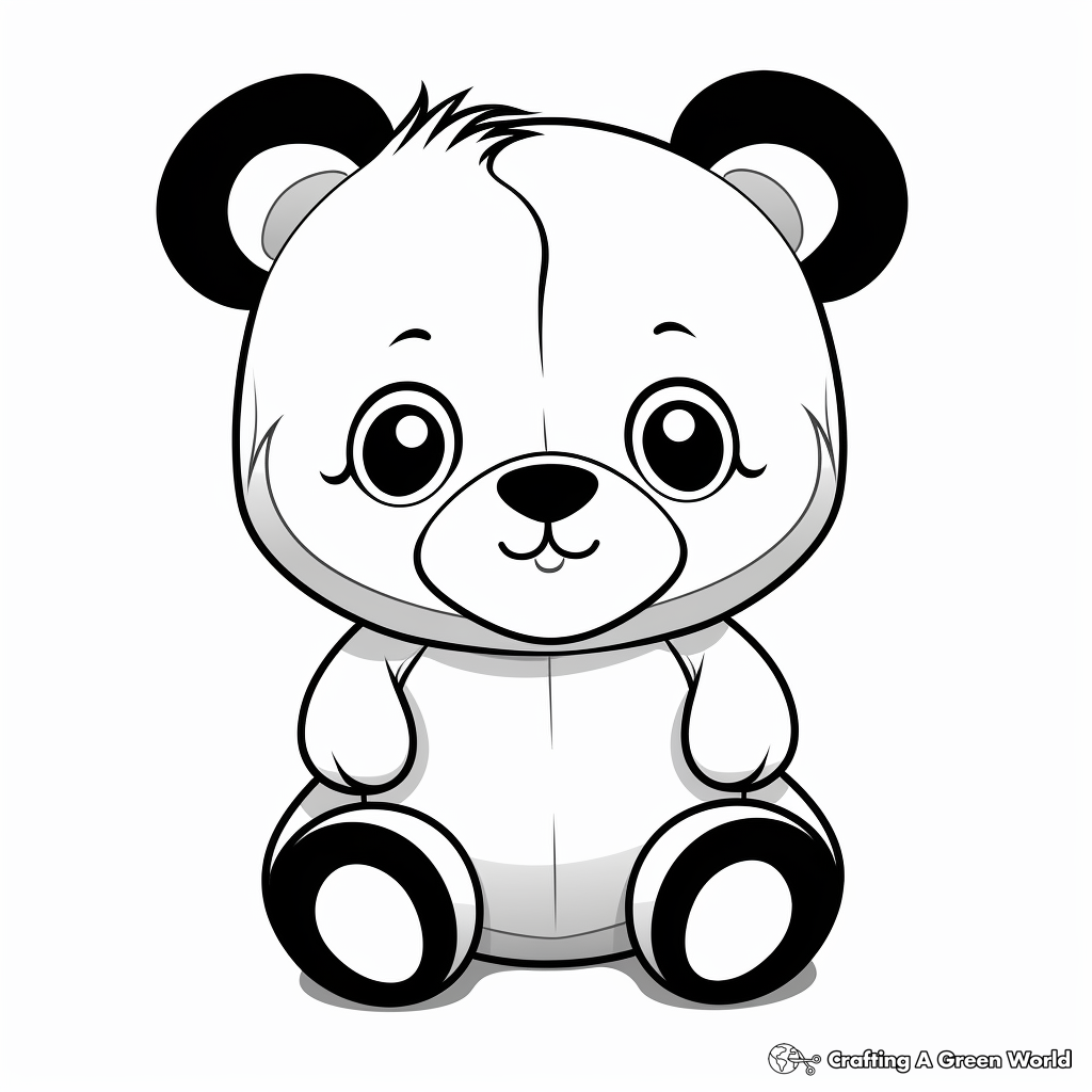 Kawaii panda coloring pages