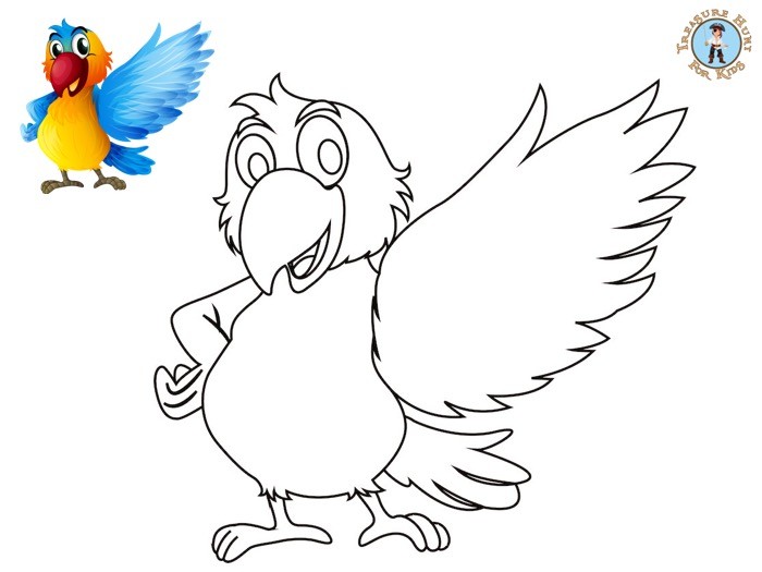 Parrot coloring page