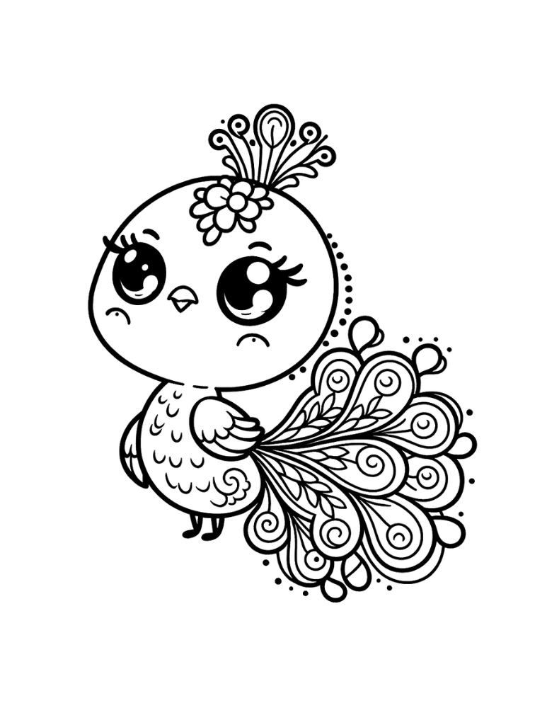 Free peacock coloring pages for kids