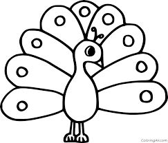 Simple cute peacock coloring page