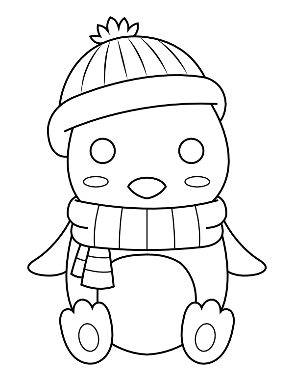 Printable cute penguin coloring page