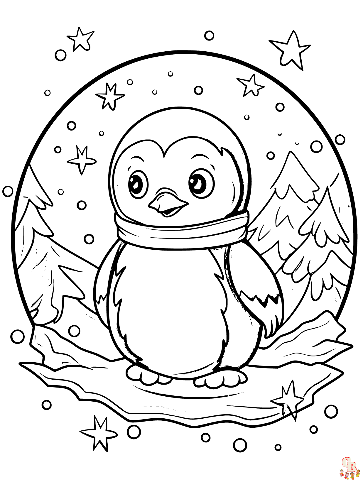 Penguin coloring pages printable free fun for kids