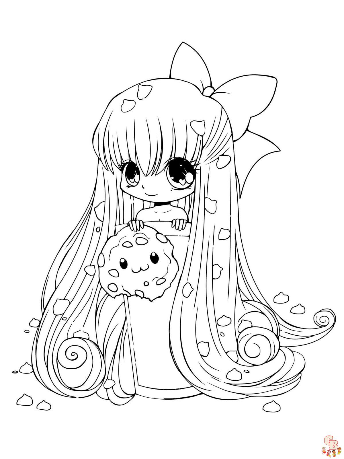 Free printable anime girl coloring pages by