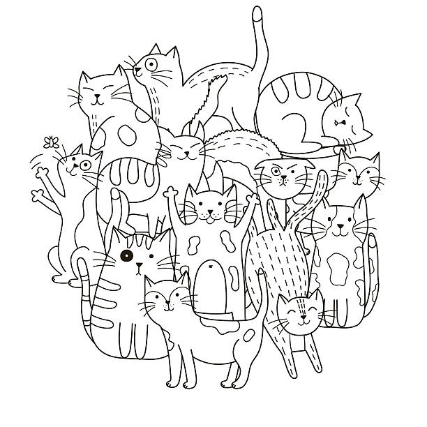 Cute animals coloring page stock photos pictures royalty