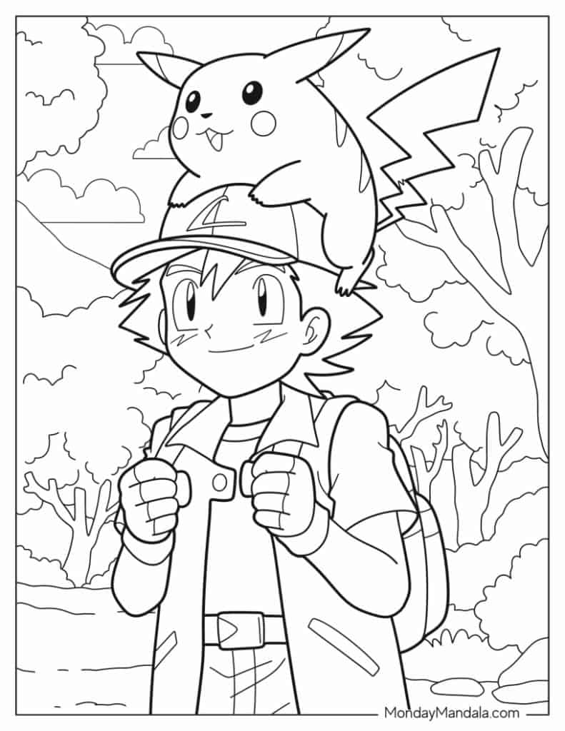 Pikachu coloring pages free pdf printables