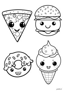 Pizza coloring pages for adults kids