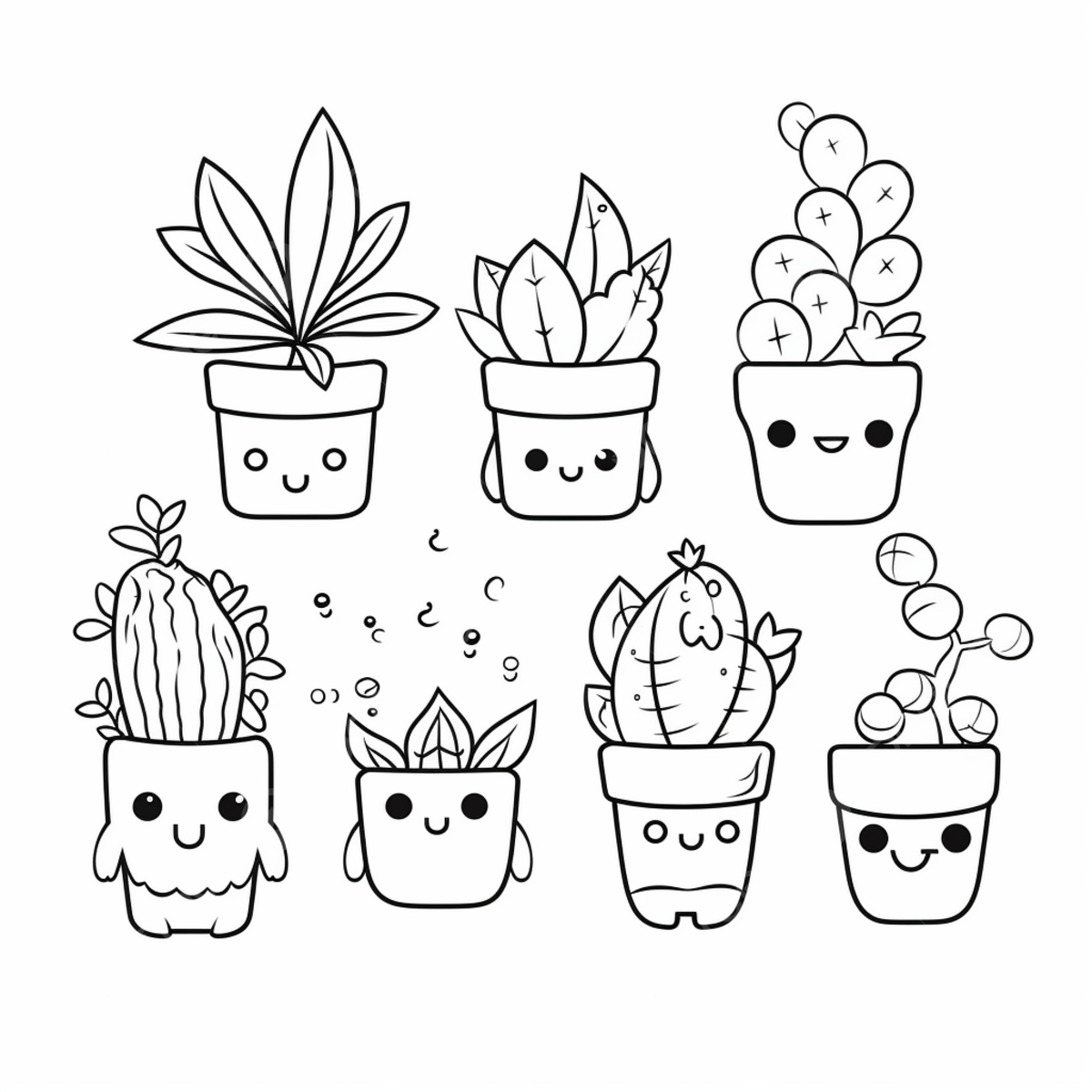 Kawaii cactus coloring pages cute plant for adults kawaii drawing cactus drawing plant drawing png transparent image and clipart for free download