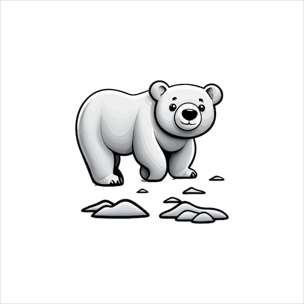 Premium vector cute polar bear coloring pages kids coloring book bear vector character illustration