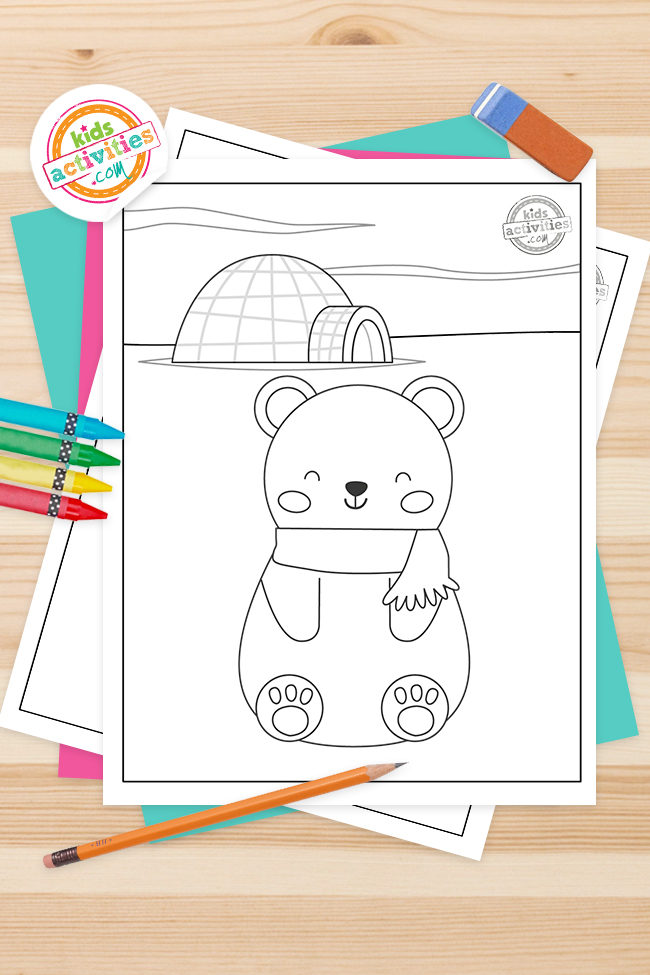 Adorable polar bear coloring pages kids activities blog