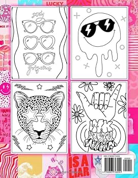 Preppy aesthetic coloring book yk coloring pages with preppy and aesthetic illustrations for teens kids and adults to color and have fun paradious books