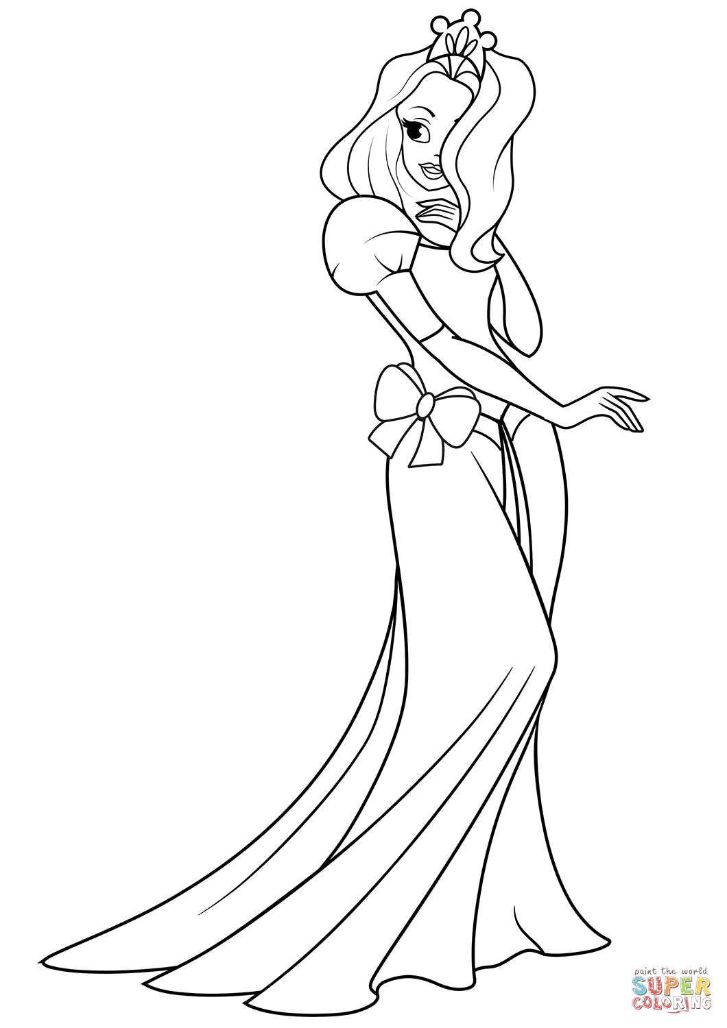 Pretty princess coloring page free printable coloring pages